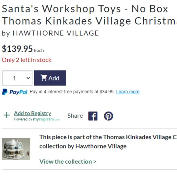 Hawthorn Village Thomas Kinkade Christmas Light Up Santa's Workshop - Picture 10 of 10